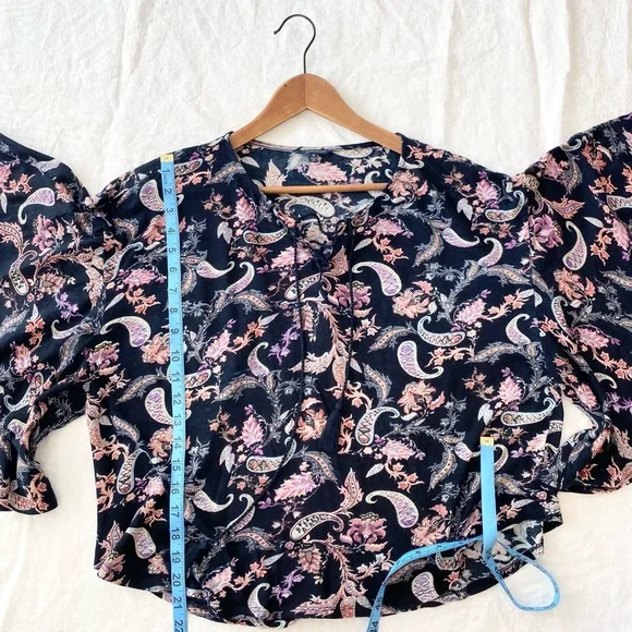 Lucky Brand Boho Floral Paisley Knit Top - Picture 8 of 10